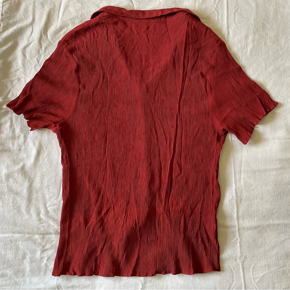 Red Button Down - Picture 2 of 6